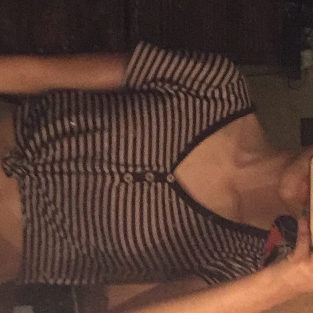 Striped short sleeved top